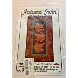 HD Designs Autumn Swirl 14 Quilt Pattern Pumpkins Fall Leaves Wall Quilt Vintage